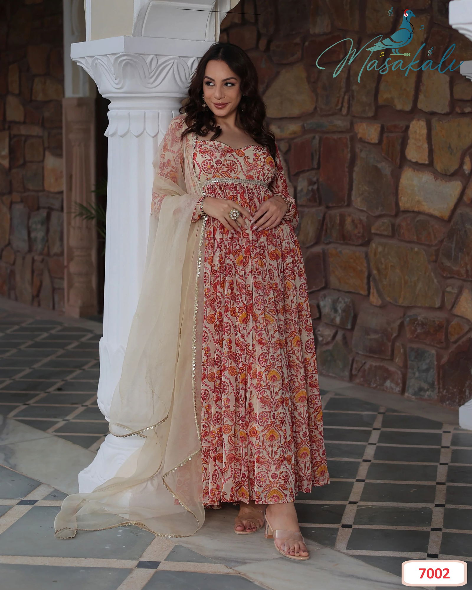 Masakali Vol 07 Masleen Printed Long Anarkali Kurtis With Bottom Dupatta Wholesale Market In Surat